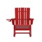 Merrick Lane Ridley HDPE Adirondack Chair with Cup Holder and Pull Out Ottoman, All-Weather HDPE Indoor/Outdoor Chair